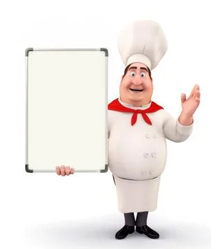 Young chef with display board Stock Illustration