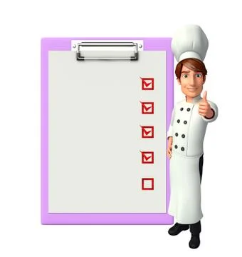 Young chef with notepad Stock Illustration