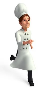 Young Chef with running Stock Illustration