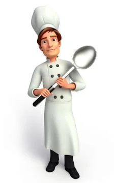 Young Chef with spoon Stock Illustration