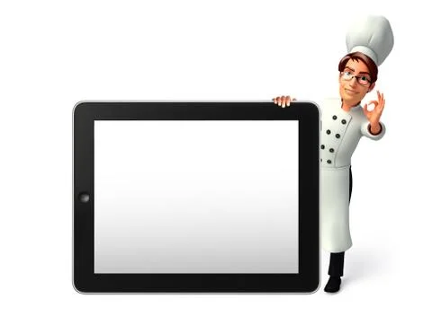 Young chef with tab Stock Illustration