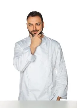 Young chef on white background. Stock Photos