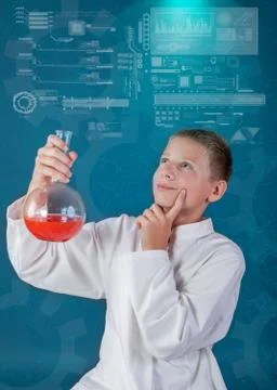 Young  chemist,technology concept Stock Photos