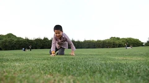 Young child doing the Somersault Stock Footage 57293324