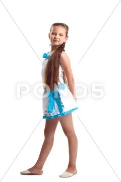 Young child posing full height in studio portrait Stock Photos