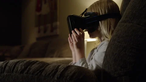 Young Child Using Virtual Reality - imagination machine Stock Footage 58952505