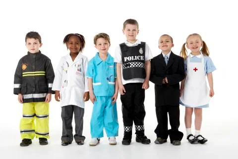 Young Children Dressing Up As Professions Stock Photos