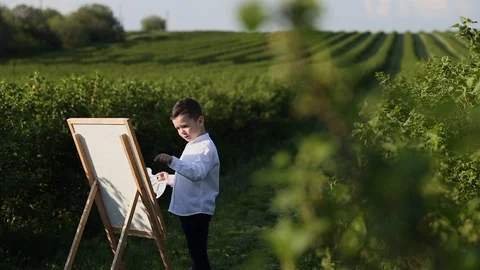 Young children in a field Stock Footage 108299576