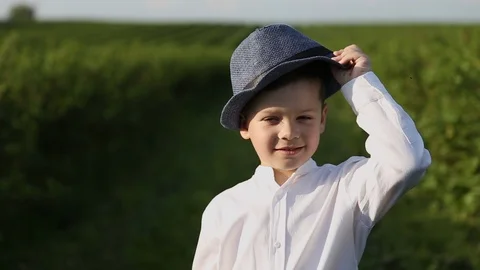 Young children in a field Stock Footage 108303724