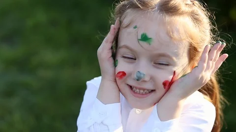 Young children in a field Stock Footage 108308729