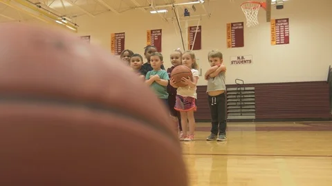 Young Children's Basketball Team Dolly Shot Stock Footage 88371253