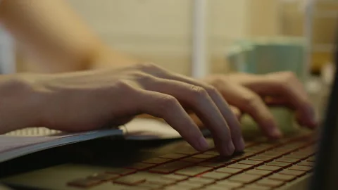 Young Chinese university student using laptop in dormitory,4K Video stock 211527403