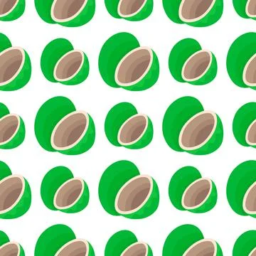 Young coconut seamless pattern textile print. repeat pattern background desig Stock Illustration