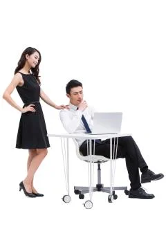 Young colleagues at work Stock Photos