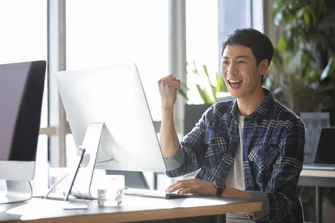  Young college student using computer Beijing China Copyright: xLianxFeix ... 스톡 사진