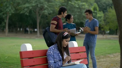 Young college students preparing for their semester exams - education concept Stock Footage 125232883