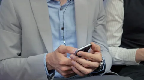 Young commuter using the phone while traveling on the train Stock Footage 67259340