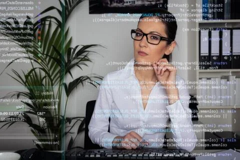 Young Computer Programmer 스톡 사진