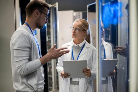 Young Computer Scientists in Data Center 写真素材