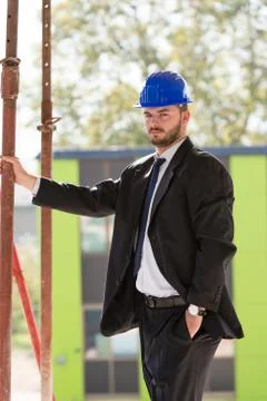 Young Construction Worker In Hard Hat Stock Photos