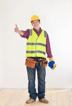 Young construction worker Stockfoto's