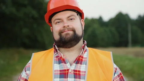 Young construction worker smiling Stock Footage 90885987