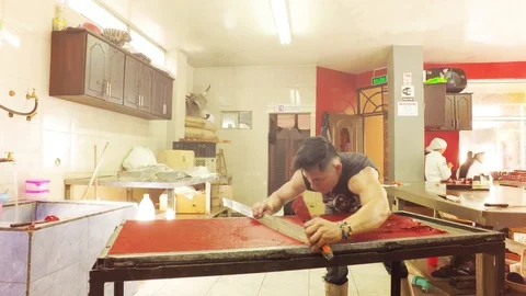 Young Cook Stuffing A Molde With Guava Mix Stock Footage 88449818