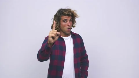 Young cool australian man having an idea, inspiration concept Stock Footage 139577859