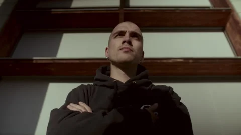 Young Cool man Looking At Camera Stock-Footage 258200628