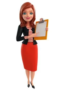 Young corporate lady with notepad Stock Illustration