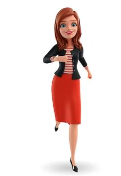 Young corporate lady is running Stock Illustration