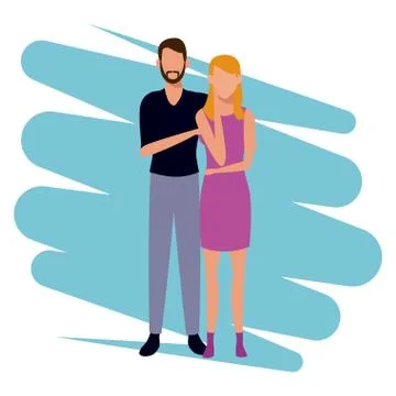 Young couple avatar Ilustración de archivo