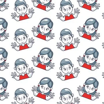 Young couple avatar pattern Stock Illustration