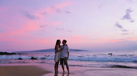 Young Couple On the Beach Stock Footage 52552022