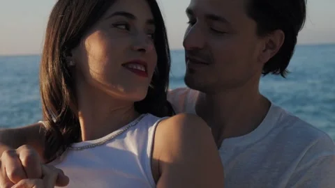 Young couple on the beach Stock Footage 251549082