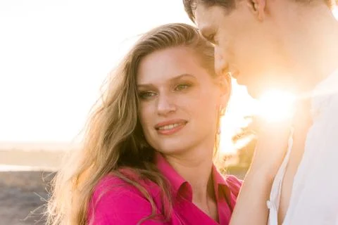 Young couple at beach Stock Photos