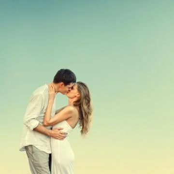 Young couple at beach Stock Photos
