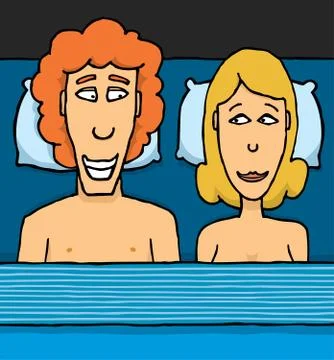 Young couple in bed Stock Illustration