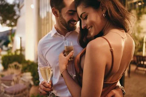 Young couple being romantic while on a honeymoon Stock Photos