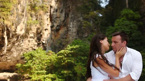 Young couple on a boat Stock Footage 38299196