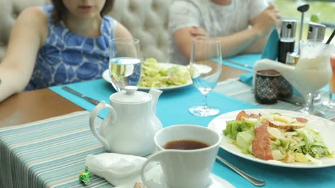 Young couple in cafe Stock Footage 96093621