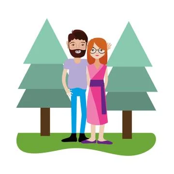 Young couple cartoon Ilustración de archivo