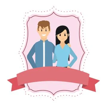 Young couple cartoon Ilustración de archivo