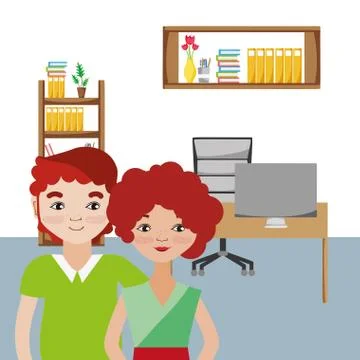Young couple cartoon Ilustración de archivo