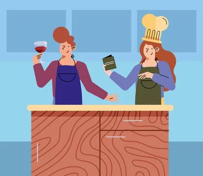 Young couple cooking Ilustração Stock