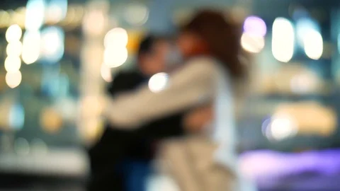 Young couple dancing latin dance in night city street. Blurred bokeh shot, 4K Stock Footage 118842128
