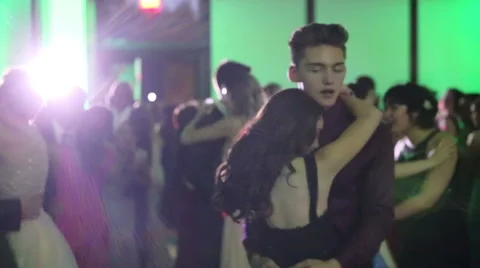 Young couple dancing slowly on the dance floor Stock Footage 63798296