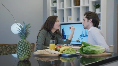 Young couple discussing Stock Footage 99941855