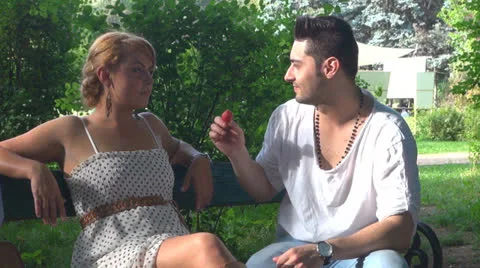 Young couple eats strawberry Stock-Footage 23931789