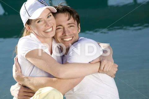 Young couple embracing Stock Photos